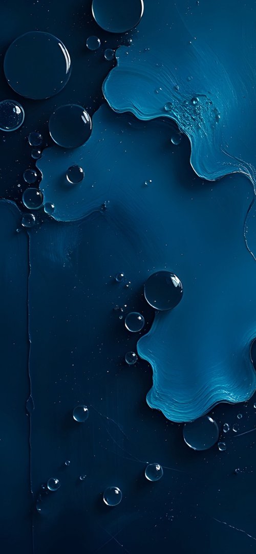 Deep Blue Water Droplets