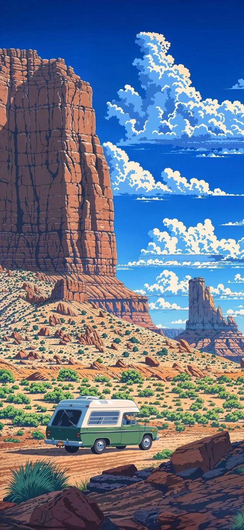 Desert Road Trip Anime - Related OpersCraft wallpaper