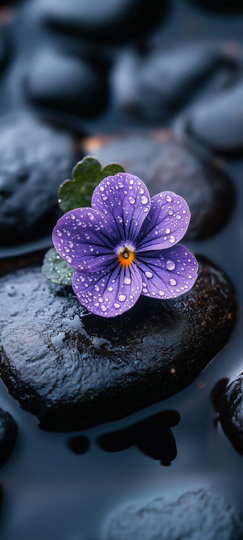 Dewy Purple Flower Stone - Related OpersCraft wallpaper
