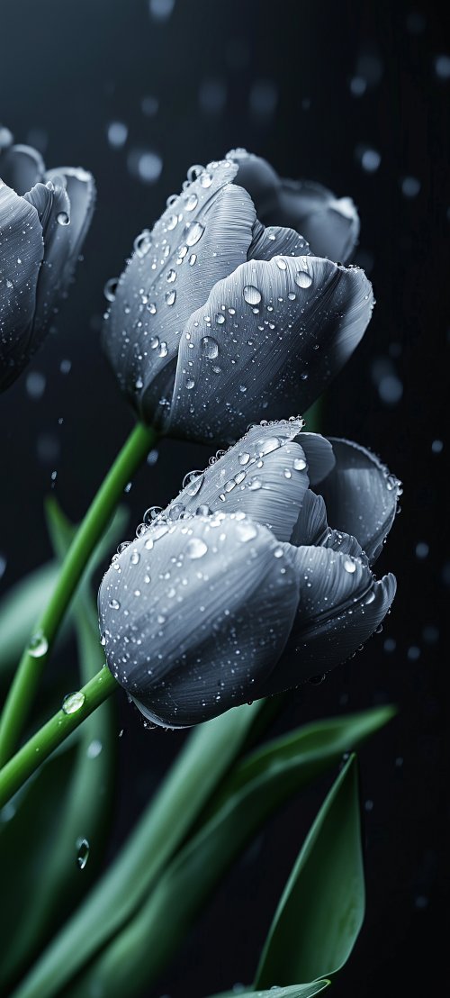 Dewy Tulip Flower Wallpaper - Related Darkify wallpaper