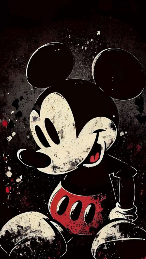 Distressed Mickey Mouse Art - character Wallpaper