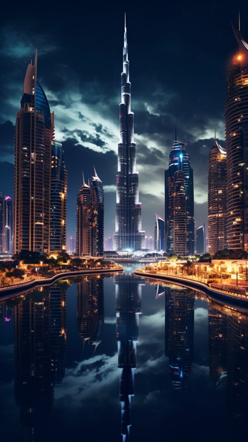 Dubai Night Cityscape Reflection - Related OpersCraft wallpaper