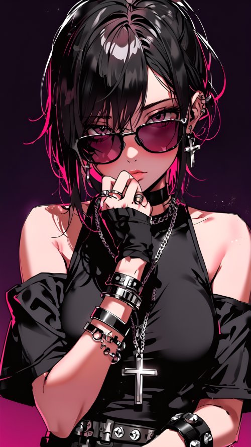 Edgy Anime Girl Portrait
