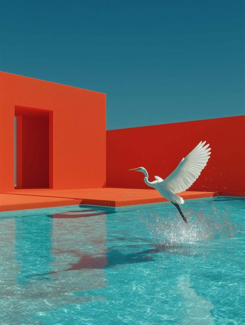 Egret Leaping Pool - Related OpersCraft wallpaper