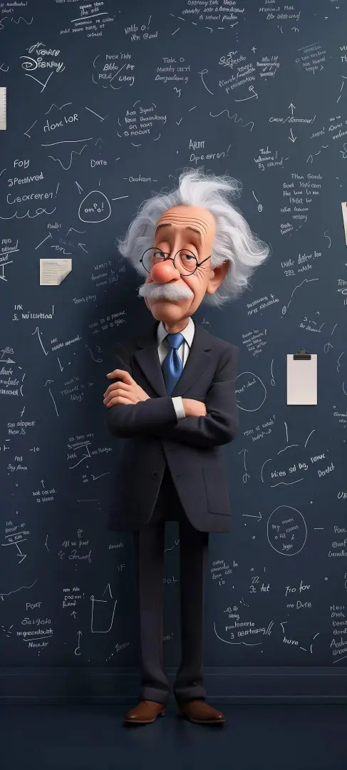 Einstein's Chalkboard Conundrum - Related Darkify wallpaper