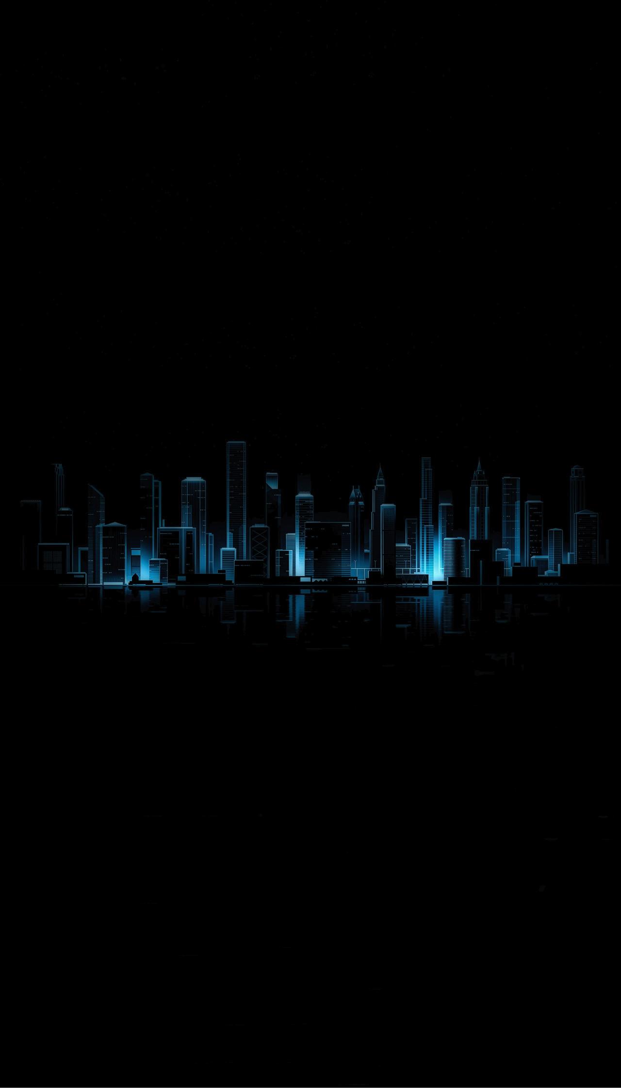 Electric Blue Cityscape - Related Darkify wallpaper
