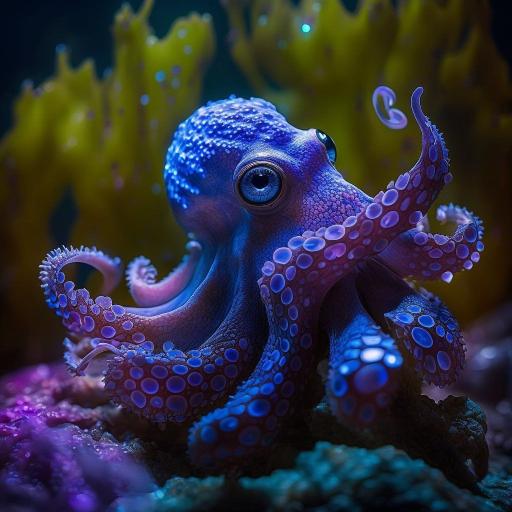 Electric Blue Octopus Portrait - Related OpersCraft wallpaper