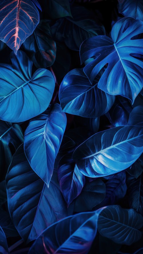 Electric Blue Tropical Leaves - Related StockWalls wallpaper