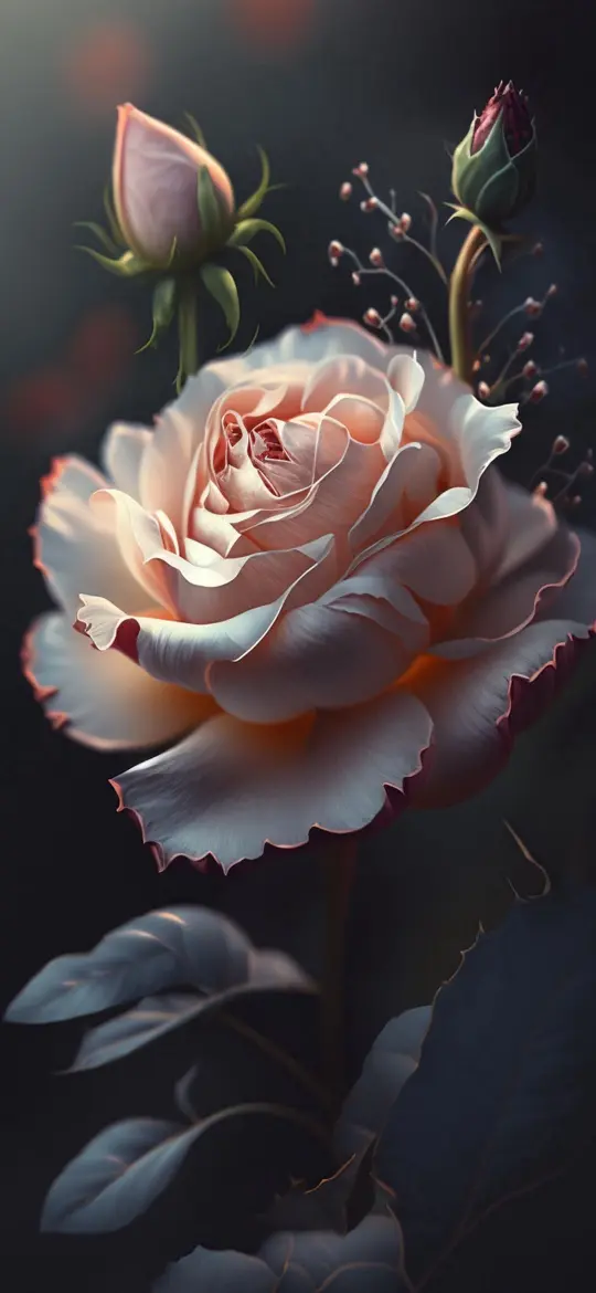 Elegant Peach Rose Bloom - floral Wallpaper