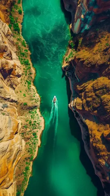 Emerald River Canyon Boat - Related OpersCraft wallpaper