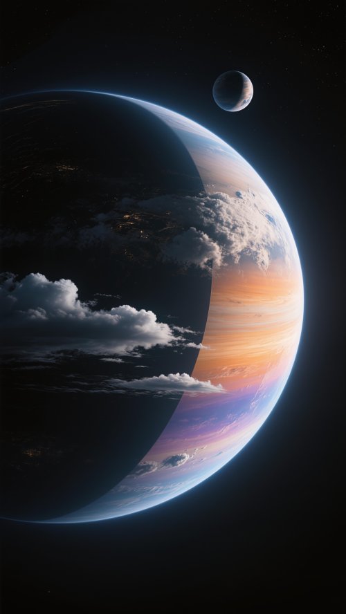 Exoplanet Orbiting Star - space Wallpaper