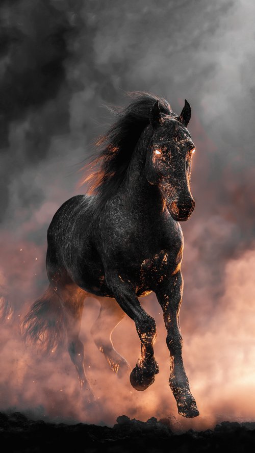 Fiery Black Horse - Related OpersCraft wallpaper