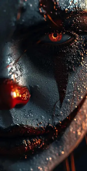 Fiery Clown Close-Up