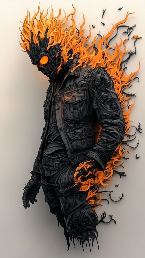 Fiery Dark Rider Sculpture - Related OpersCraft wallpaper