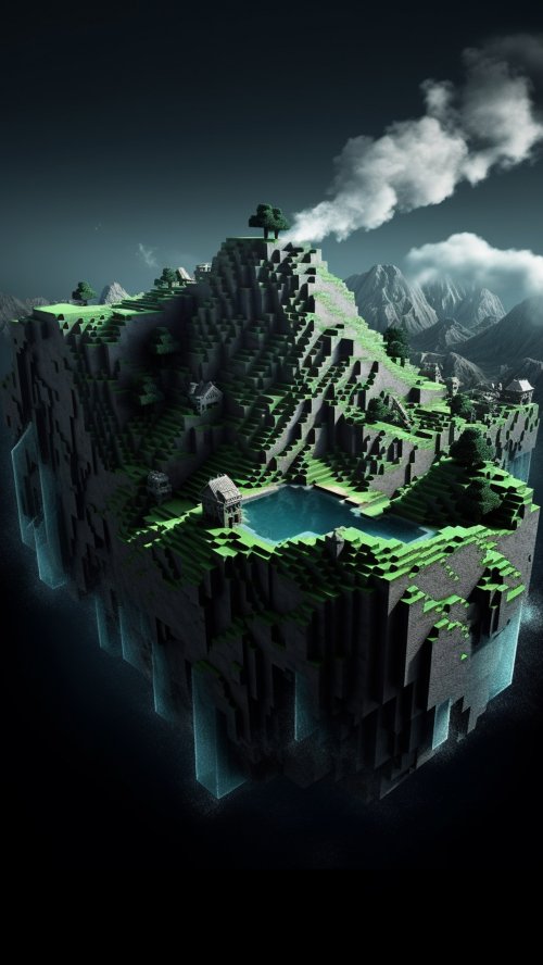 Floating Minecraft Island - Related StockWalls wallpaper