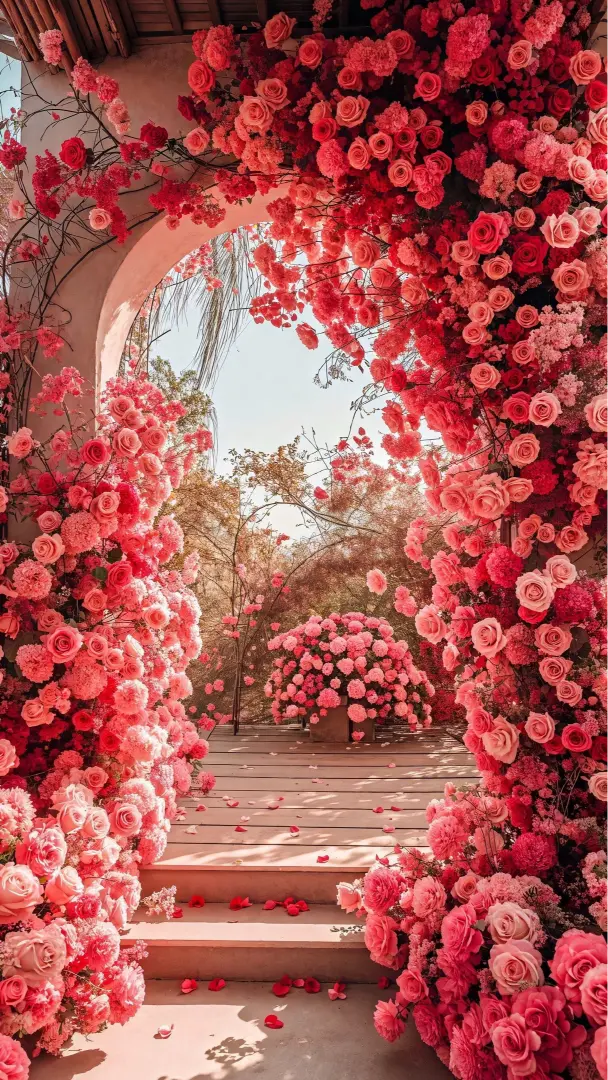 Floral Archway Paradise - floral Wallpaper