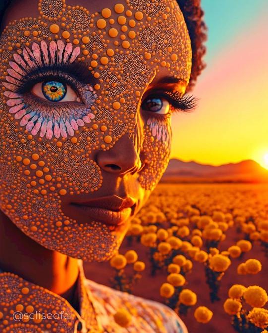 Floral Face Sunset