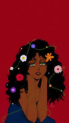 Floral Girl Portrait - Related Darkify wallpaper