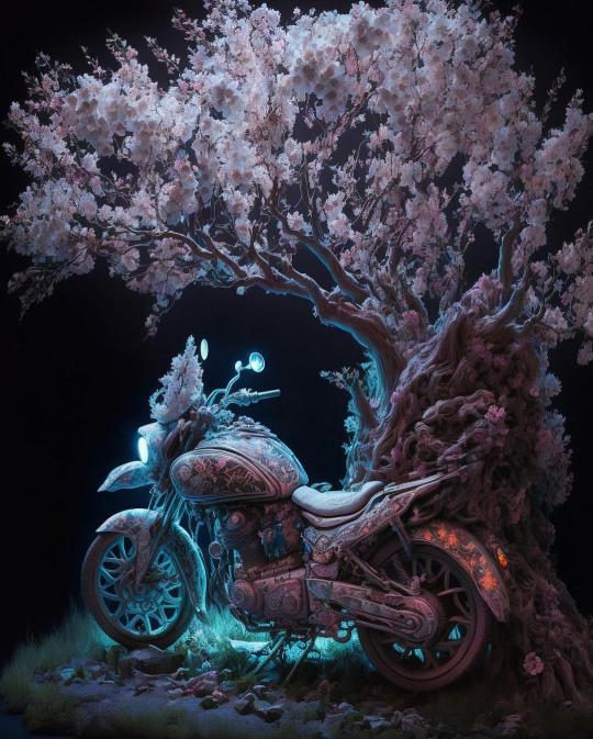 Floral Motorcycle Dreamscape - Related OpersCraft wallpaper