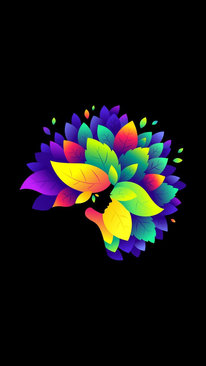 Floral Silhouette Portrait - floral Wallpaper