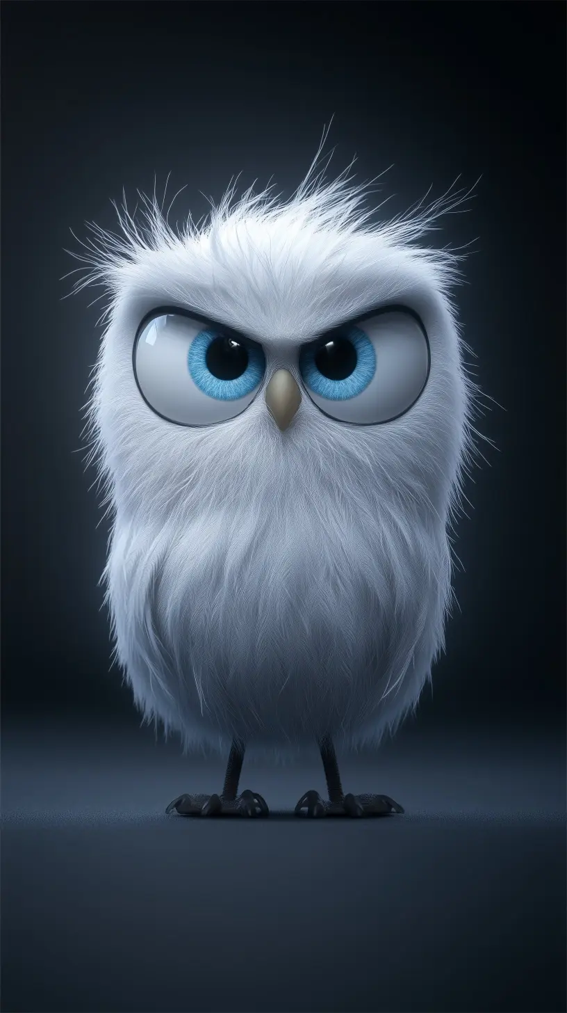 Fluffy Blue-Eyed Owl - Related Darkify wallpaper
