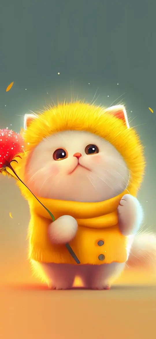 Fluffy Cat with Flower - Related OpersCraft wallpaper