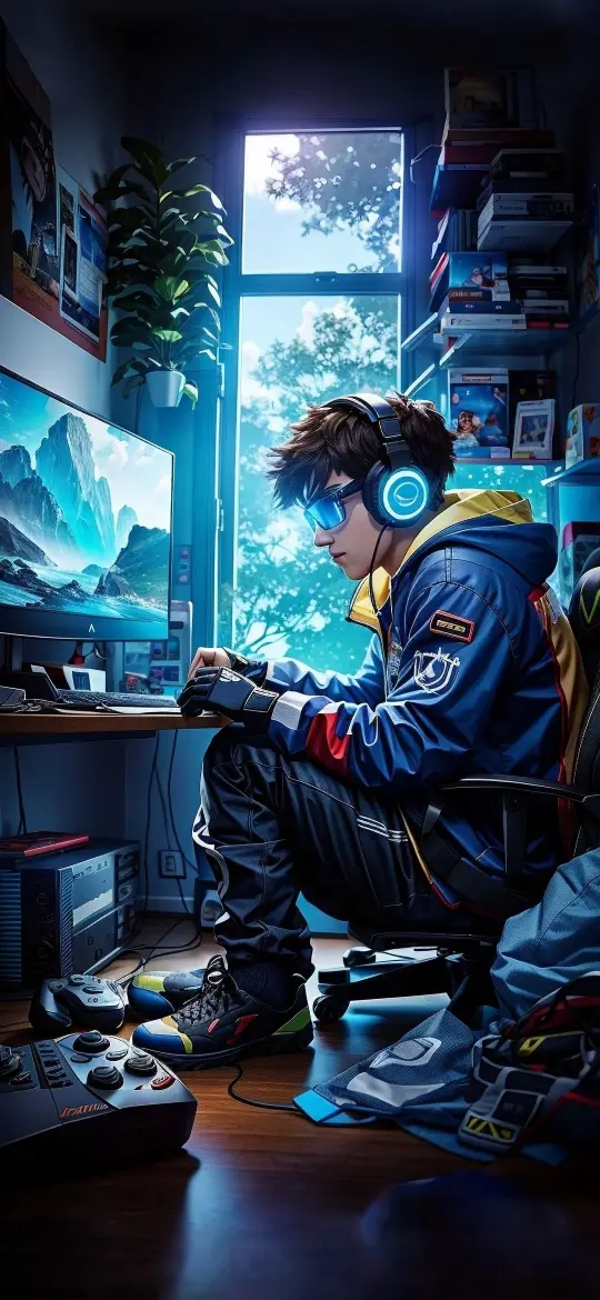 Focused Gamer in Room - Related OpersCraft wallpaper