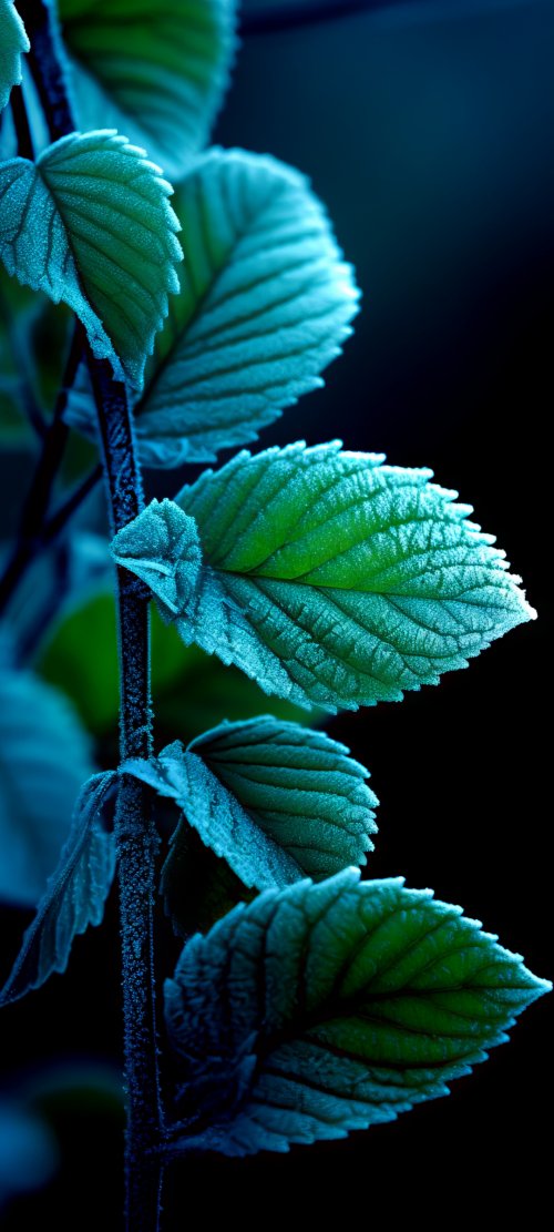 Frosted Green Leaves