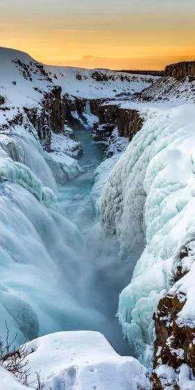 Frozen Waterfall Landscape
