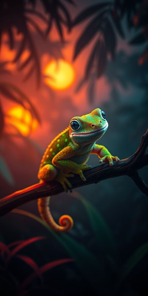 Gecko Sunset Serenity - Related OpersCraft wallpaper