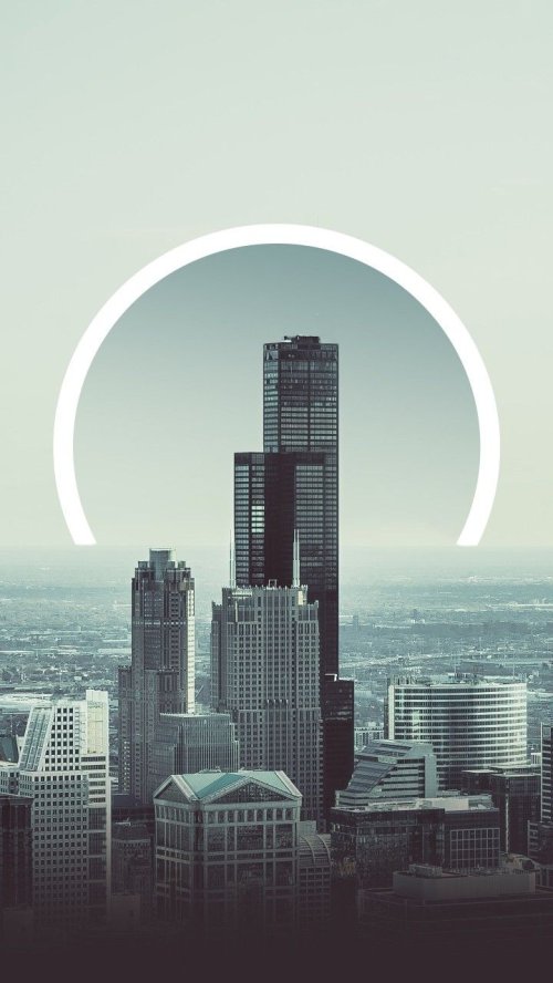 Geometric Cityscape Arch - city Wallpaper