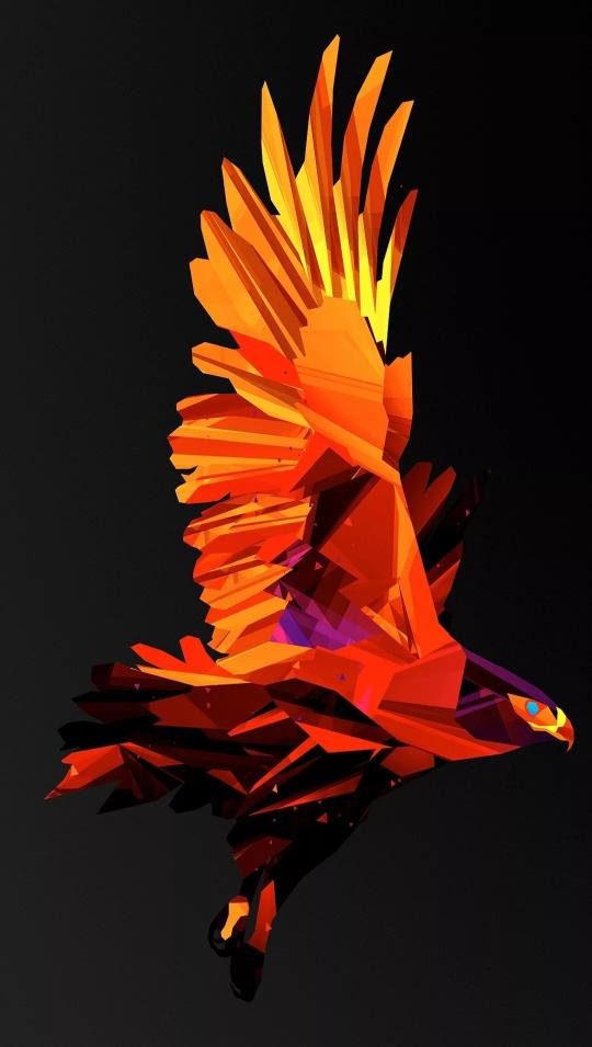 Geometric Eagle in Flight - animals Wallpaper