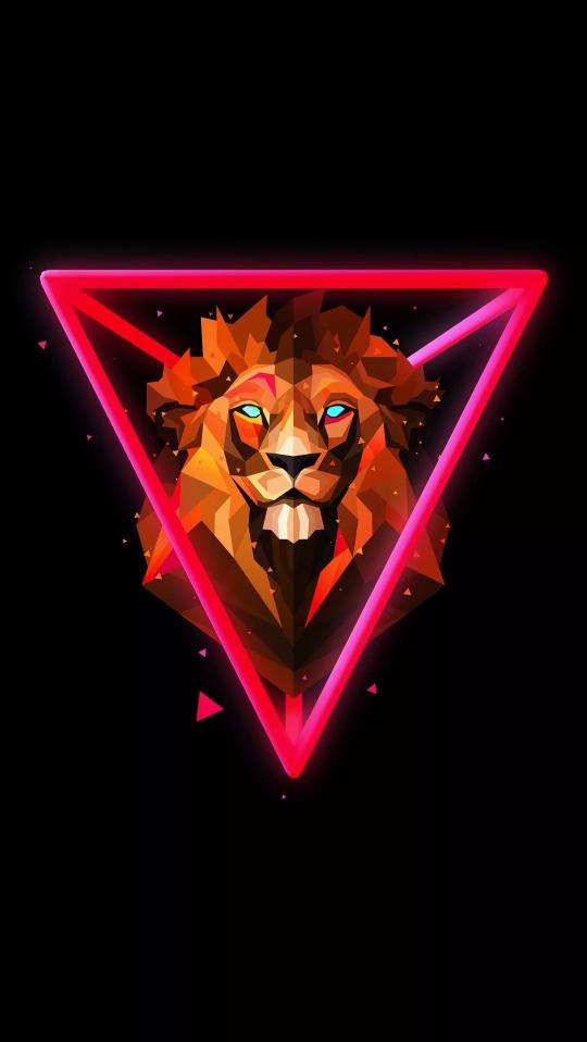 Geometric Lion Neon Frame - Related OpersCraft wallpaper
