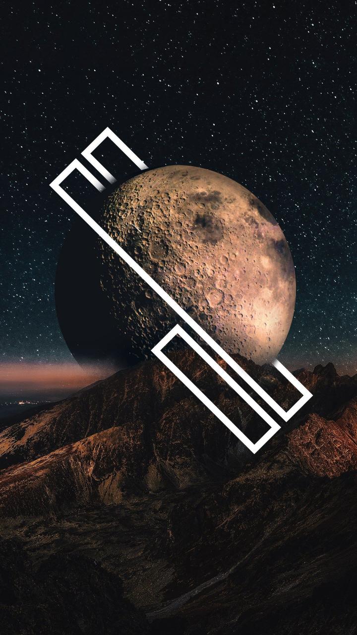 Geometric Moonscape - Related Darkify wallpaper
