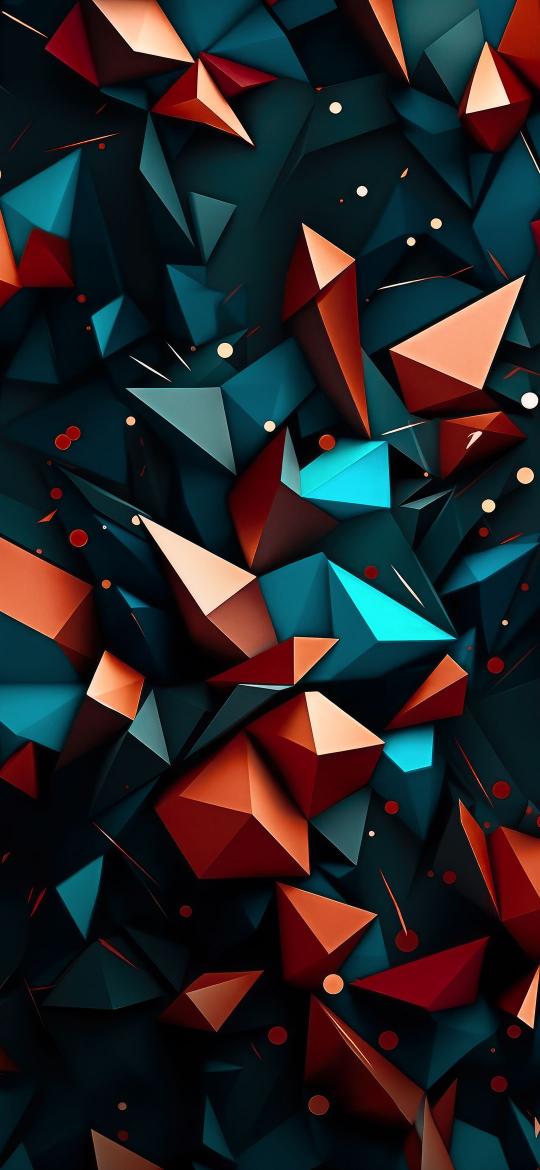 Geometric Teal Copper Chaos