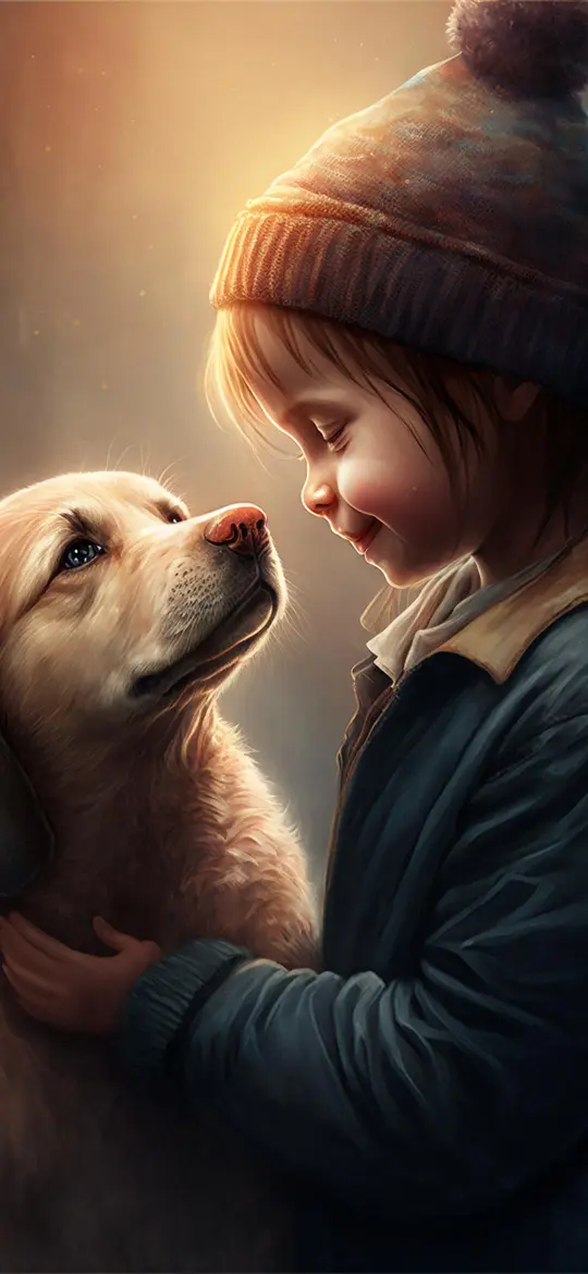 Girl and Golden Retriever