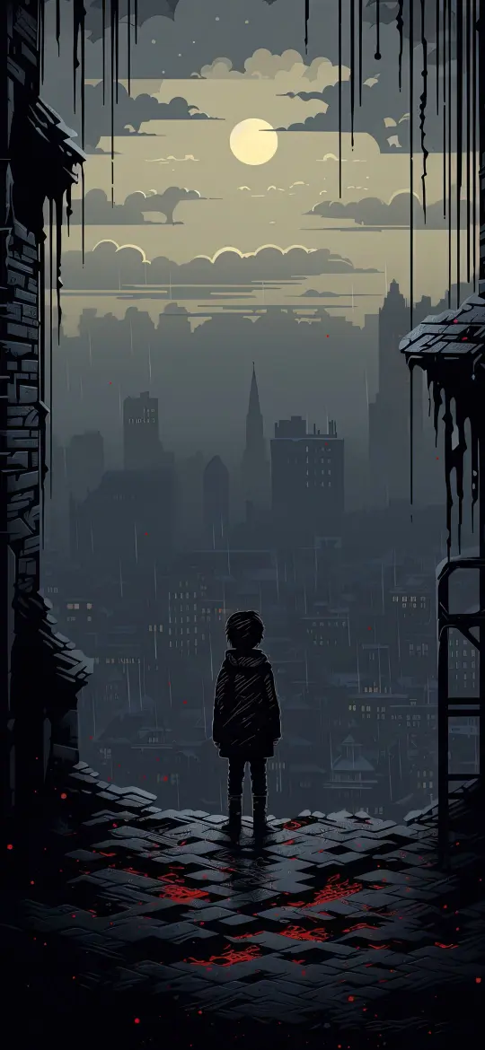 Gloomy Cityscape Contemplation - Related OpersCraft wallpaper