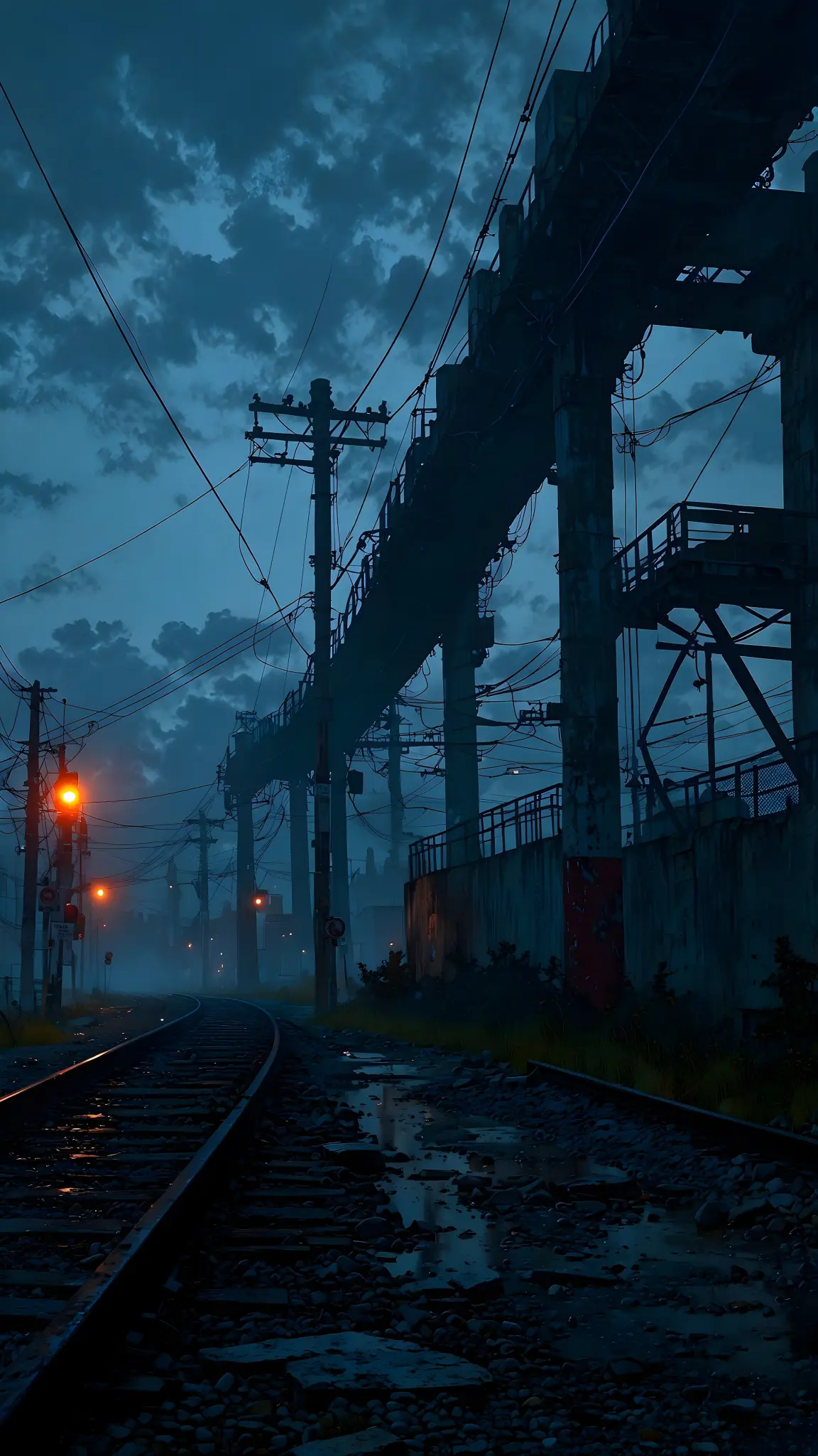 Gloomy Railroad at Dusk - Related OpersCraft wallpaper