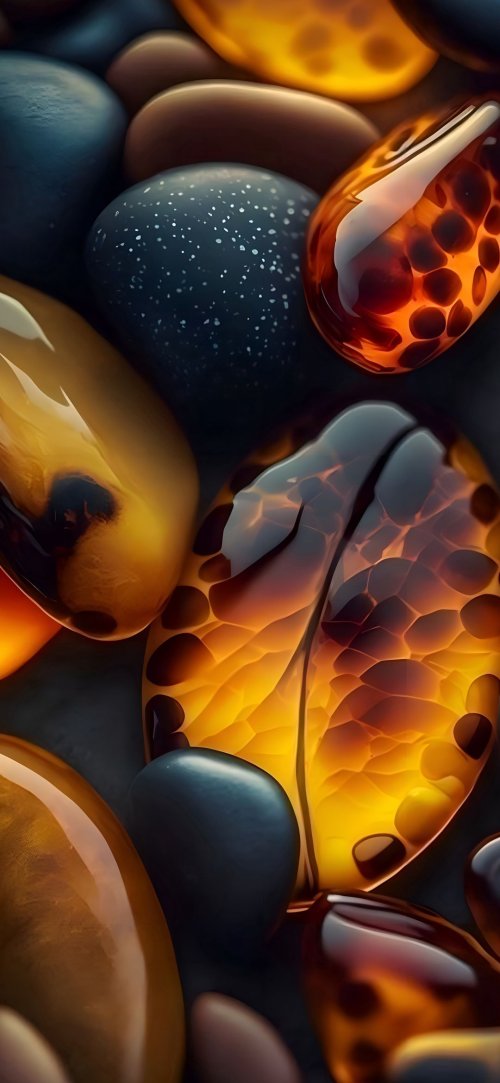 Glowing Amber Stone Cluster - Related StockWalls wallpaper