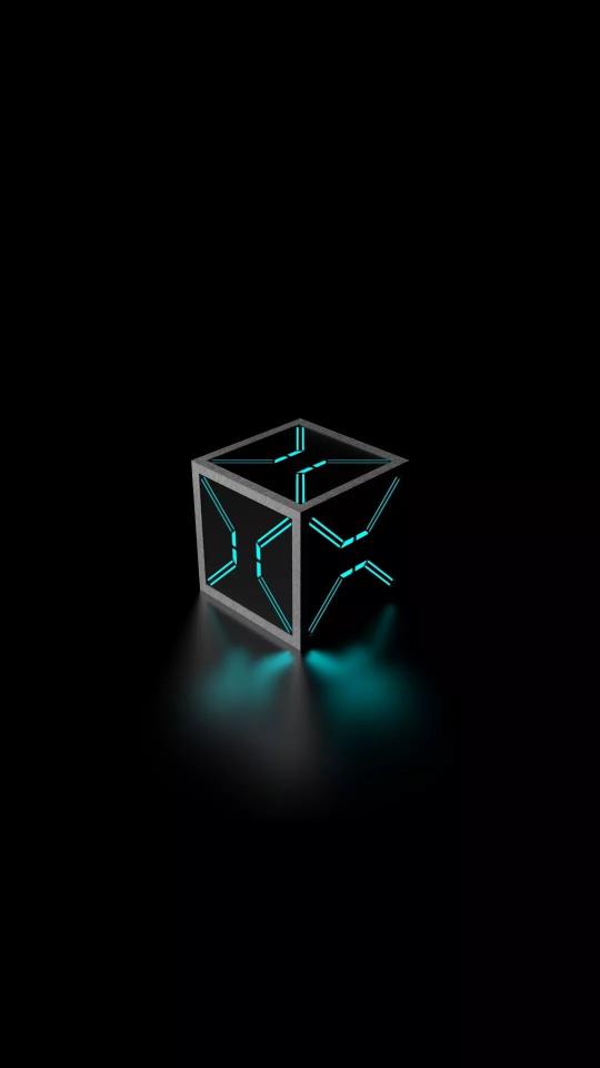 Glowing Cube on Black - Related OpersCraft wallpaper