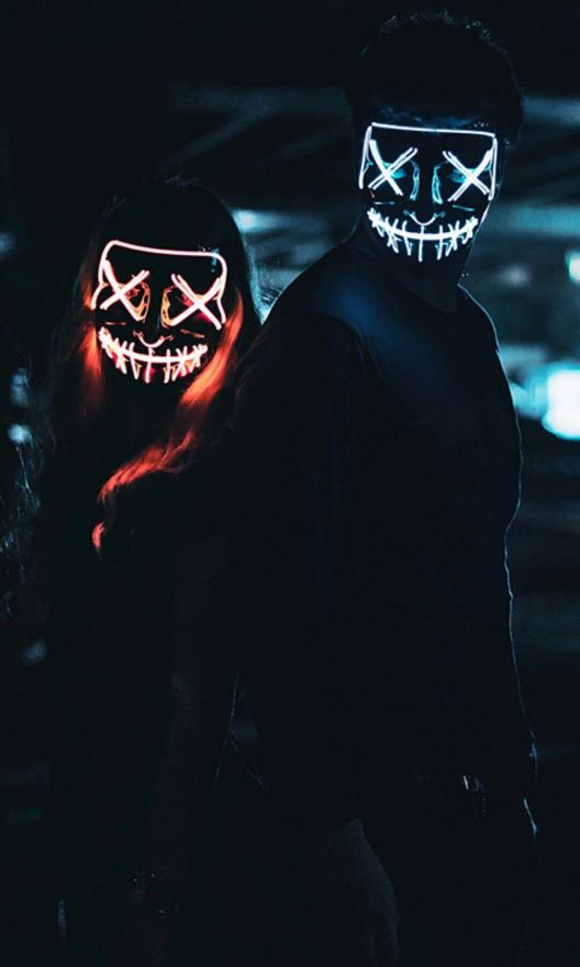 Glowing Masked Figures