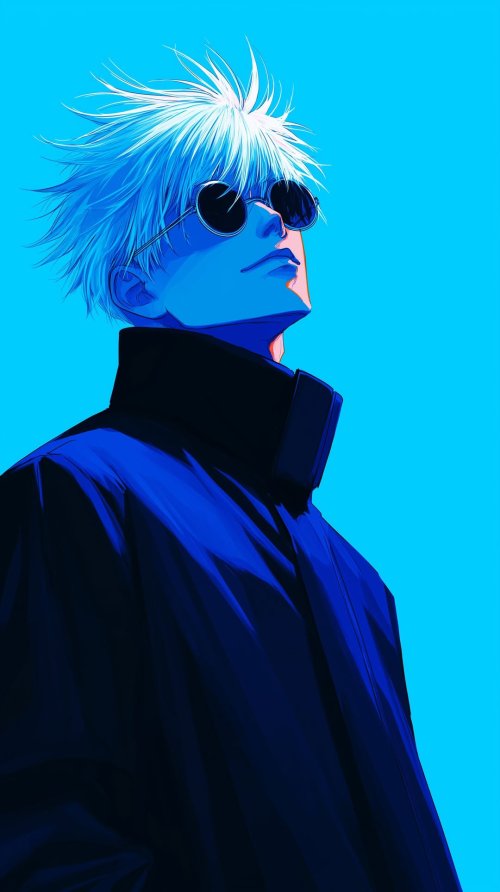 Gojo Satoru Blue Portrait - jujutsu kaisen Wallpaper