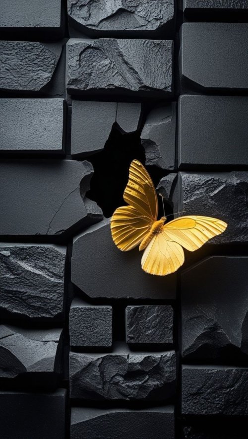 Golden Butterfly on Stone - Related StockWalls wallpaper