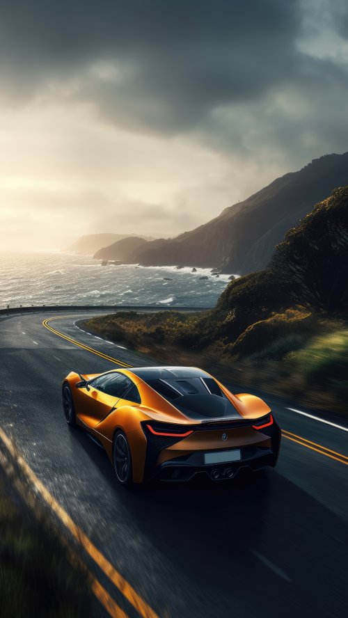 Golden Car Coastal Drive - Related OpersCraft wallpaper
