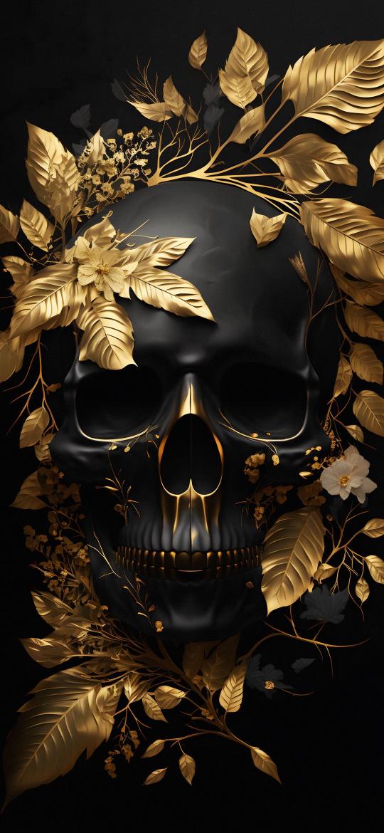 Golden Floral Skull - Related StockWalls wallpaper