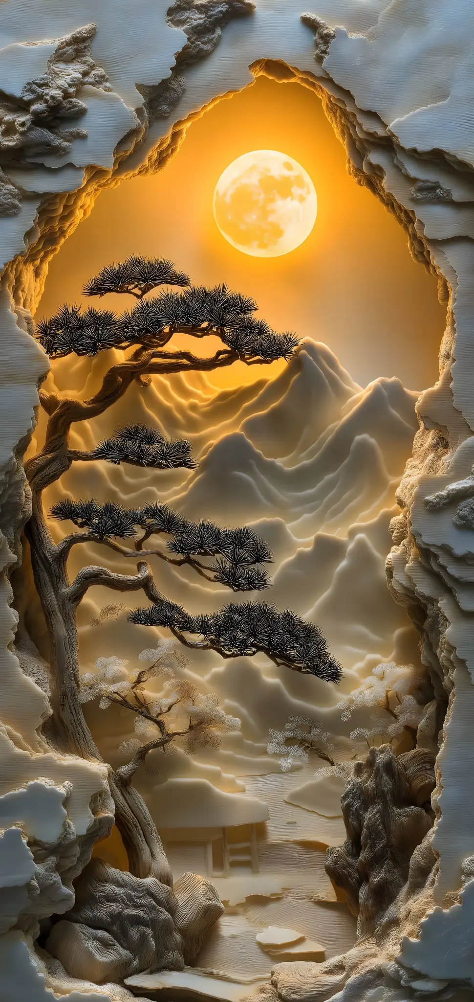 Golden Moon Mountain View - Related OpersCraft wallpaper
