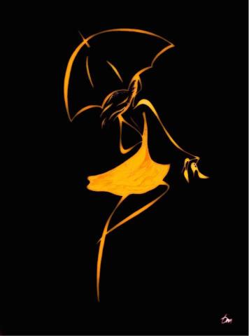 Golden Silhouette in Rain - Related StockWalls wallpaper