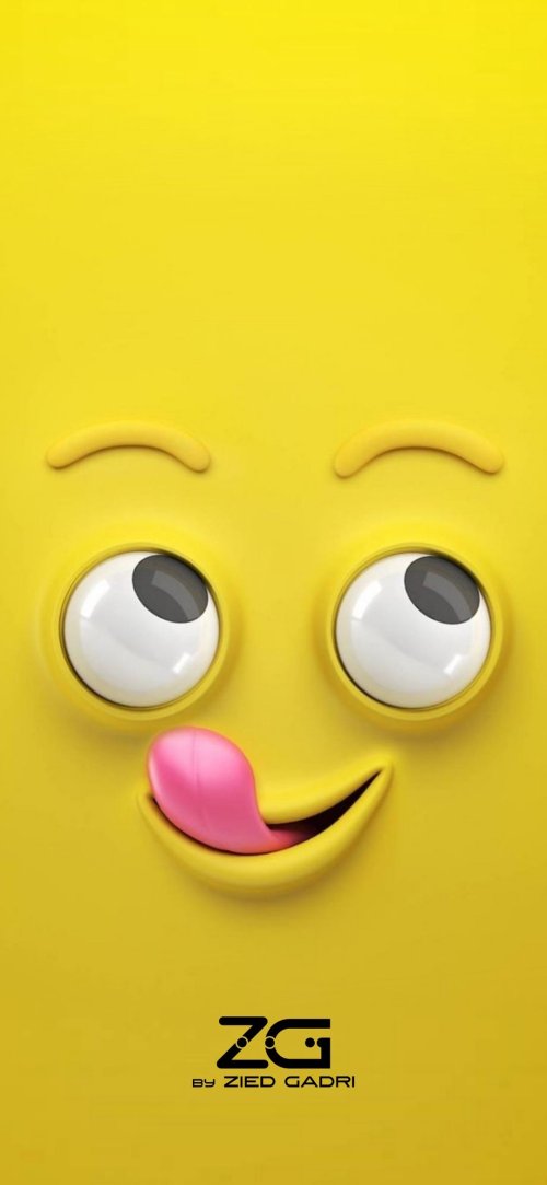 Goofy Yellow Face - emoji Wallpaper