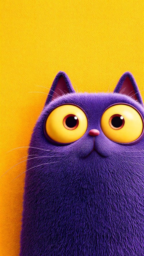Googly Eyed Purple Cat - Related StockWalls wallpaper