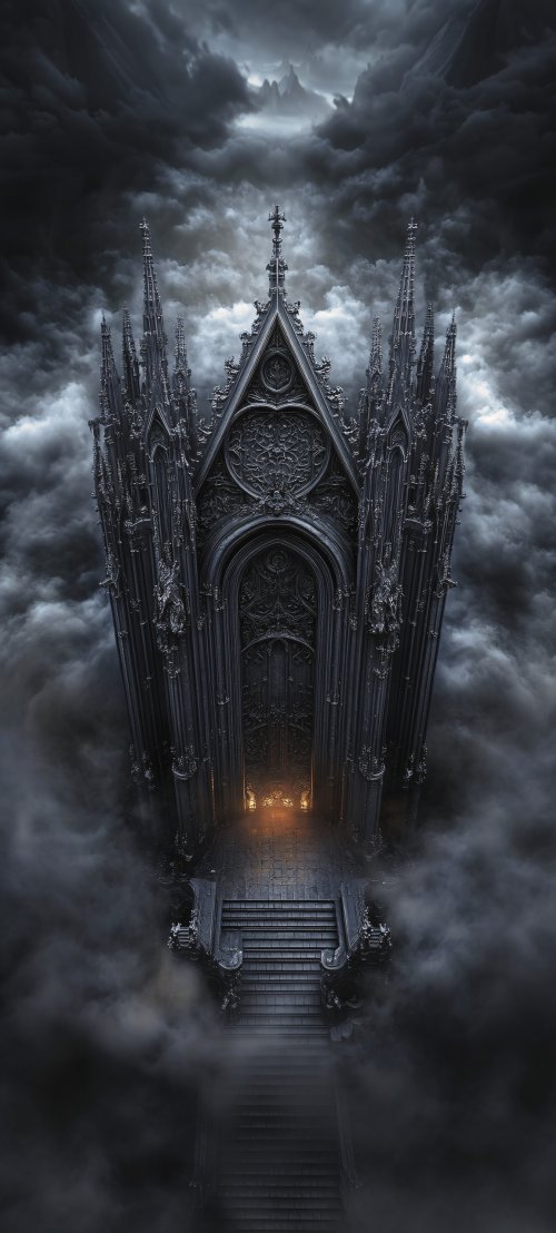 Gothic Cathedral in Clouds - gothic Wallpaper